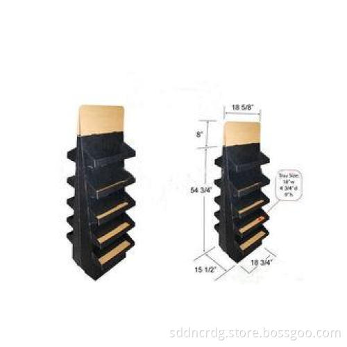 Black Double-Faced Cardboard Floor Displays Shelves Eco Fri